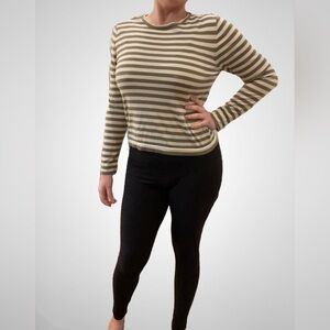 Jenni Kayne Mercer Crewneck Top Merino Wool Long Sleeve in Sage, Size Large